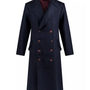 Men's Double-Breasted Navy Coat